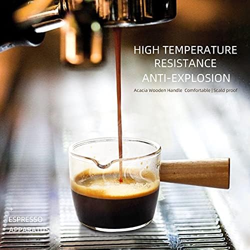 Thickened Glass with Wooden Handle Espresso Cup Mini Milk Cup Espresso Cup (100ML) - Image 5