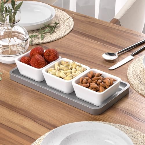 Weenson Bathroom Vanity Tray for Perfume Makeup Jewelry Decor Candle, Bamboo Kitchen Tray for Soap Dispenser Spice, Coffee, Toilet Tank Tray Nightstand Silver 11.81”L x 6.1”W x 0.79”H - Image 6