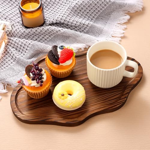 Small Decorative Tray Wood Decorative Serving Tray for Candles Perfume, Cloud Wooden Jewelry Tray Trinket Dish, Wooden Trays for Coffee Table Home Decor - Image 6