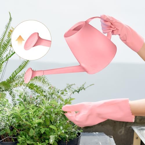 Plastic Watering Can - for Indoor and Outdoor House Plant Garden - with Long Spout - 1/2 Gallon - Pink - Image 6