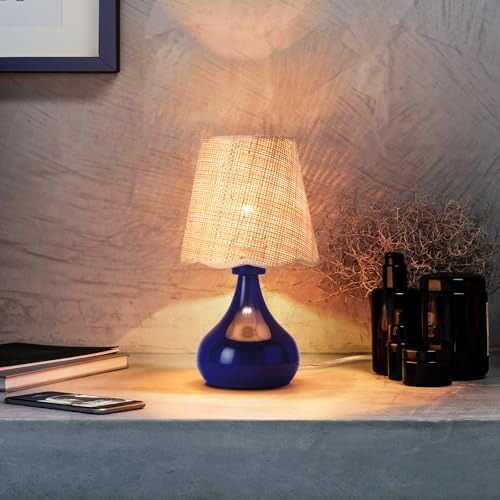 Ziqqeelam Navy Blue Small Table Lamp Touch Control, Farmhouse Bedside Lamps for Nightstand, Vintage Small Table Lamps for Small Spaces for Bedroom, Kitchen Counter, End of Table, Office - Image 6