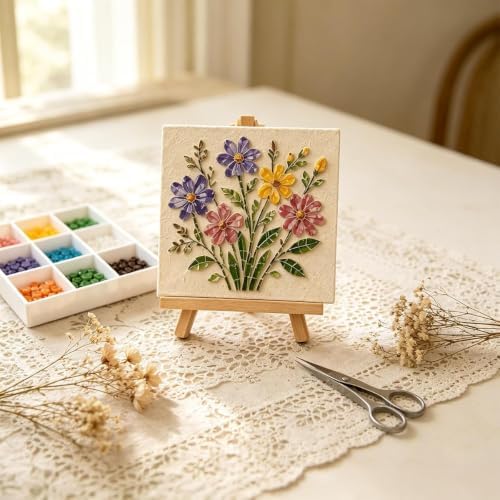 Garden Flowerpot Mosaic Art Kit Floral,Mosaic Art Kits for Adults，Style D - Image 4