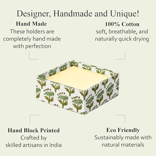 CPC Emerald Green Block Print Desk Organizer Memo Note Pad Holder - Image 7