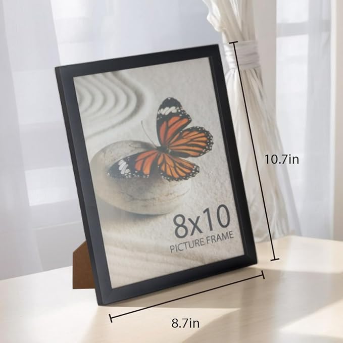 Memory Island 8x10 Photo Frames for Wall and Tabletop Display, 8 by 10 Black Picture Frames with HD Plexiglass, Set of 15