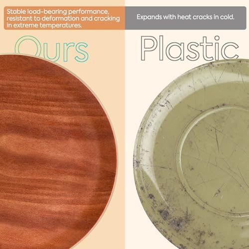 Yangbaga Acacia Wood Serving Tray: Round Decorative Tray for Home Decor - Image 5