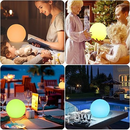 LED Glowing Ball Light, 8-in RGB Color Changing LED Orb Night Light for Kid - Image 3
