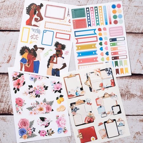 YagCu Journaling Sticker, Black Women Scrapbook Stickers, Junk Journal Supplies, Pre-Cut Aesthetic Scrapbooking for Adults, Collage Decorative Ephemera Bullet Planner DIY Arts - Image 7
