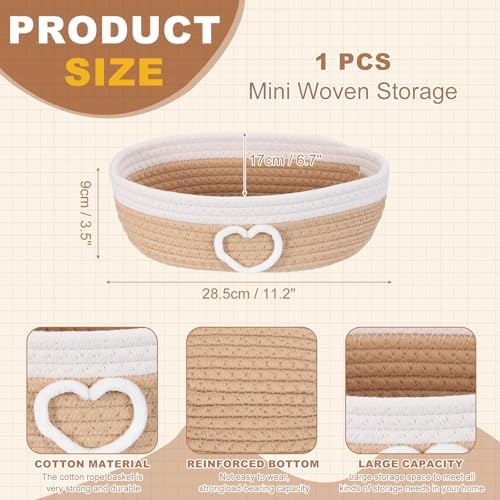 uxcell Rectangular Rope Basket 11.2x6.7x3.5inch Small Woven Baskets - Image 2