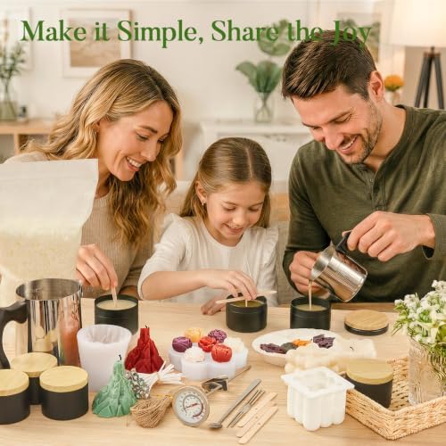 Ashlux Premium Candle Making Kit for Adults, 2lb Soy & Beeswax Flakes Set - Image 6