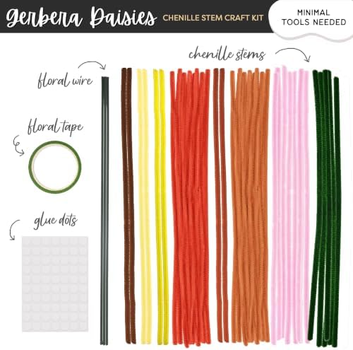 WeVeel Cozy Craftworks Four Pack Flowers Chenille Stem Craft Kit Bundle for Teens & Adults – Mindful DIY Flower Craft, Tactile Pipe Cleaner Art Kit with QR Video Tutorials - Image 4