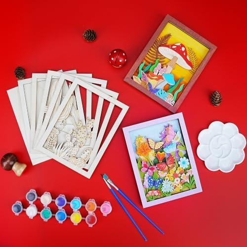 Temlum 3pcs Wooden Painting Crafts Kit for Adults, Layered Wood Art - Image 3