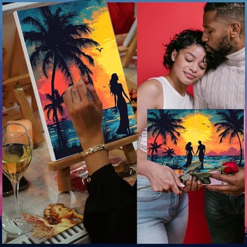 PAILIM Paint and Sip kit for Adults Romantic Pre Drawn Canvas Party Kits - Image 5