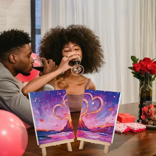 VOCHIC Sip and Paint Kit Pre Drawn Canvas for Painting for Adults Couples - Image 7