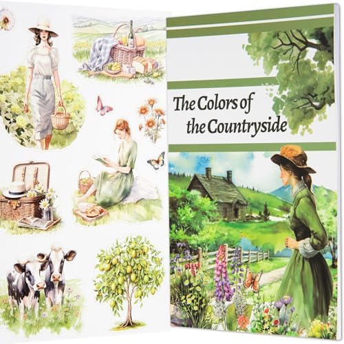YagCu Countryside Journaling Stickers, Junk Journal Sticker for Adults, 20 Sheets Pre-Cut Stickers, Vintage Ephemera Scrapbooking Supplies, Craft Arts by YagCu