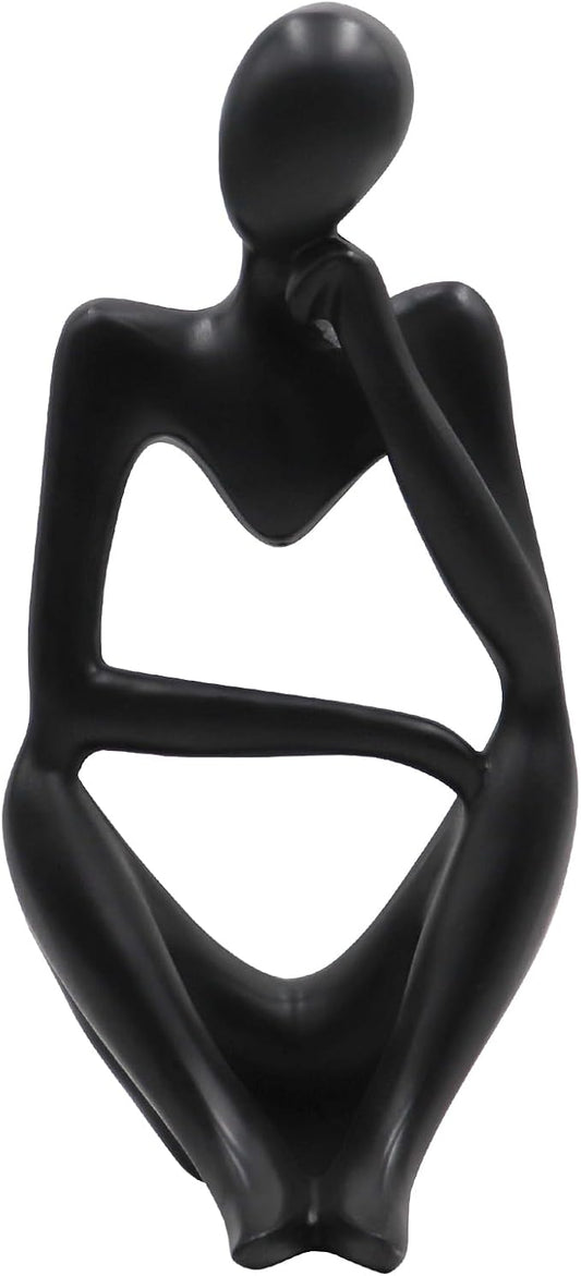 Dnoifne Thinker Statues and Sculptures, Resin Black Thinker Statue Ornaments, Abstract Style Sculptures, Housewarming Gifts, Housewarming Decorations, Living Room Dining Desk Decorations