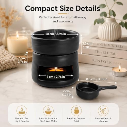 Bighan Tea Light Candle Holder Ceramic Oil Burner Tealight Wax Warmer - Image 2