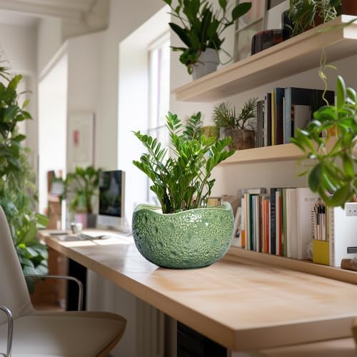 Ceramic Pots for Plants, 10 Inch Plant Pot for Indoor, Green - Image 5