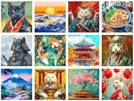 LuwoArte 12 Pack Diamond Painting Kits for Adults – Featuring Legends of Asia Designs – Full Drill DIY Paint Gem Art for Adults – Brilliant 5D Diamond Painting Kit – Relaxing Craft for Home Wall Décor by LuwoArte