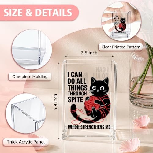 Funny I Can Do All Things Through Acrylic Pencil Holder Cup Gifts - Image 2