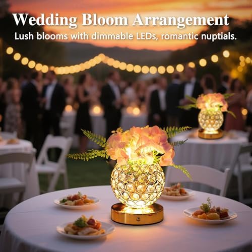 Pink Artificial Hydrangea Flower Lamp, 3 Color Dimmable Touch Control Night Light, Christmas Birthday Gifts for Women, Artificial Hydrangea Flower Table Lamp Decor for Bedroom Bar Coffee Shop Wedding - Image 5