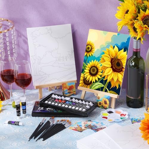 Sherr 12 Pcs Pre Drawn Canvas for Adults,Mixed Styles,8 x 10 Inch - Image 2