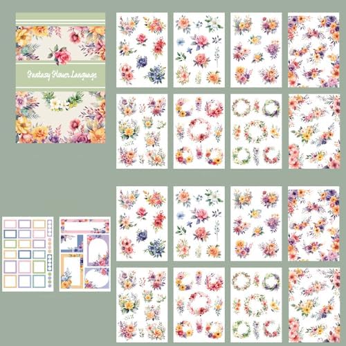 Alideco 20pcs Vintage Scrapbook Stickers Europe and The United States Figure Flowers Sticker Book for Adults Sticker journaling Stickers for Scrapbooking (qihuanhuayu) by Alideco