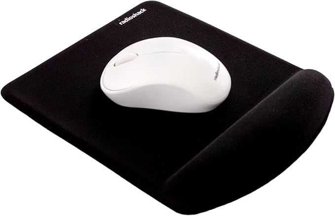 RadioShack Square Gel Mouse Pad with Wrist Rest, Ergonomic Office Mouse Pad for Desk Offers Improved Support, Accuracy and Responsiveness for Work, Gaming, and More