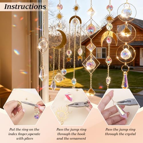 500 Pcs DIY Suncatchers Kits for Adults, Crystal Sun Catchers Rainbow Maker, Art and Crafts for Adults, Hanging Decorative Suncatchers for Windows, Home, Parties and Weddings - Image 5