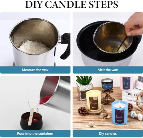 SAEUYVB Soy Wax for Candle Making，Natural Candle Wax for Candle Making, Granulated Soy Wax - Paraffin-Free, Beeswax-Free, 20 Cotton Candle Wicks, 20 Wick Stickers & 2 Centering Devices(2 lbs) - Image 5