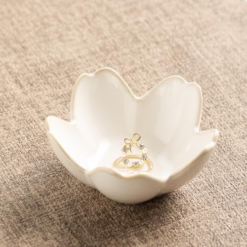 Ceramic Ring Holder Tray, Floral Trinket Bowl for Jewelry by Unknown