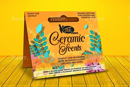 JBK Pottery Ceramic Clay Diffuser – Passive Aromatherapy Oil Diffuser for Essential Oils, Great Home Decor, Car & Office Desk, Patio Warmer, Travel Size Gift, Small Mini Terracotta (Clemantis Flower) - Image 2