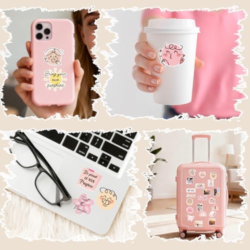 Pink Vision Board Supplies - 50 Pcs Travel Scrapbook Stickers - Image 6