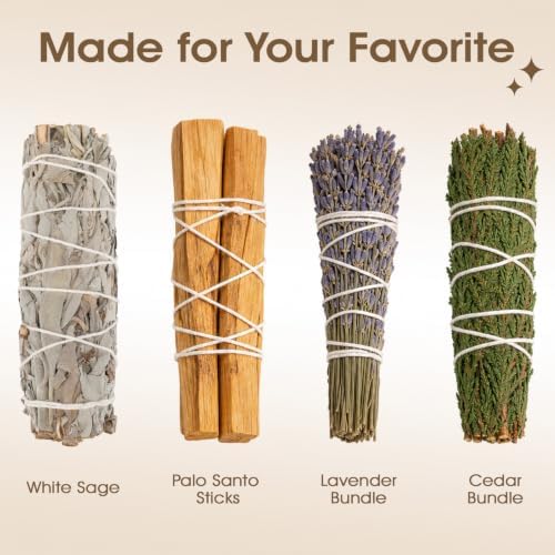 Hanging Sage Holder with Glass Ash Catcher for Smudging - Image 7