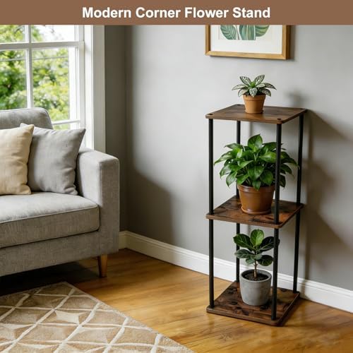 Vigordream Plant Stand Indoor Tier Metal Wood Plant Shelf for Muti Pots - Image 4