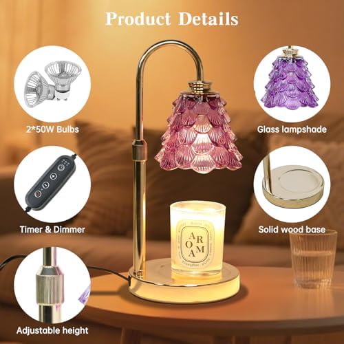 GEEZO Fragrance Candle Warmer Lamp，Electric Candle Warmer with Timer & Dimmer，Mom Christmas Birthday Gifts for Women, House Warming Gifts New Home Bedroom Decor - Image 5