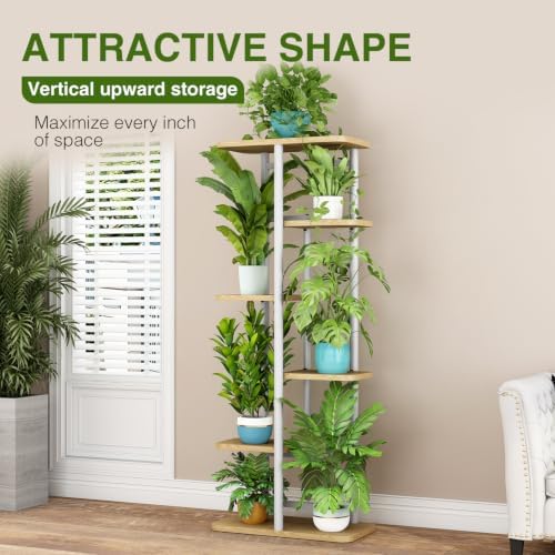 LINZINAR Plant Stand Indoor 6 Tier Metal Corner Tall Flower Shelf - Image 2