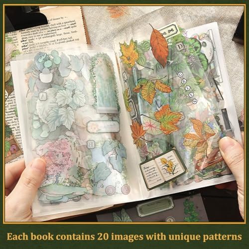 2 Sets 400+ PCS Stickers for Scrapbooking, Self-Adhesive Scrapbook Stickers Supplies Journal, Plants Vintage Aesthetic Sticker Art Diary Card Craft Gifts Planner Notebook,Spring&Flower - Image 3