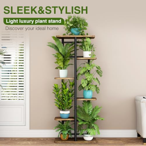 LINZINAR Plant Stand Indoor 6 Tier Metal Corner Tall Flower Shelf - Image 3
