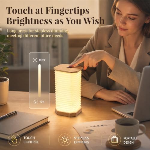 Vertical Accordion Bedside Table Lamp,Japanese Gifts Paper Lights - Image 5