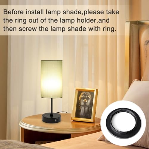 Unicozin Table Lamp for Bedroom, 3 Color Temperatures, 7 RGB Colors, Adjustable Brightness, Dual USB Charging Ports, Ambience Nightstand Light with Blue Shade, Desk Lamp for Kids Reading Home Office - Image 6