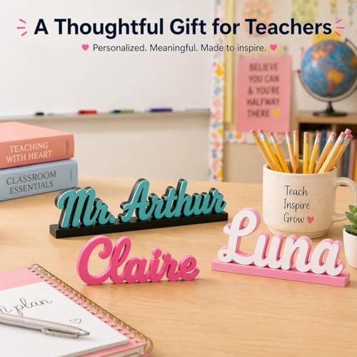 Custom 3D Desk Name Plate, Personalized Name Sign with Solid Base, Customizable Font & Colors, Modern Office Desk Decor, Unique Gift for Coworker Teacher Boss Nurse Employee - Image 2