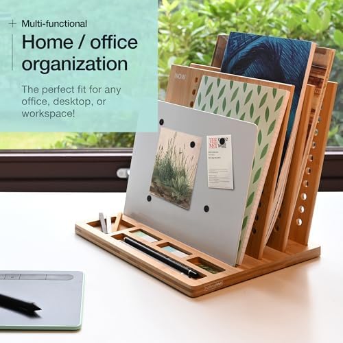 Bamboo Wood Desk Organizer: 3-Tier File Holder, Mail Organizer, Non-Slip Design, Effortless Assembly, Perfect for Desk System - Image 2