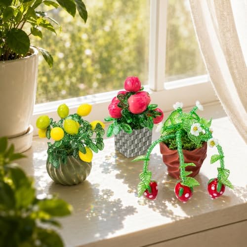 Jojedomo Fruit Bead Plant Kit for Suncatcher Green Glass Beads Set - Image 6