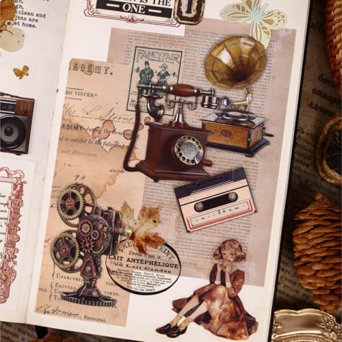 60 Pcs Vintage Media Stickers for Scrapbooking and Journaling - Image 5