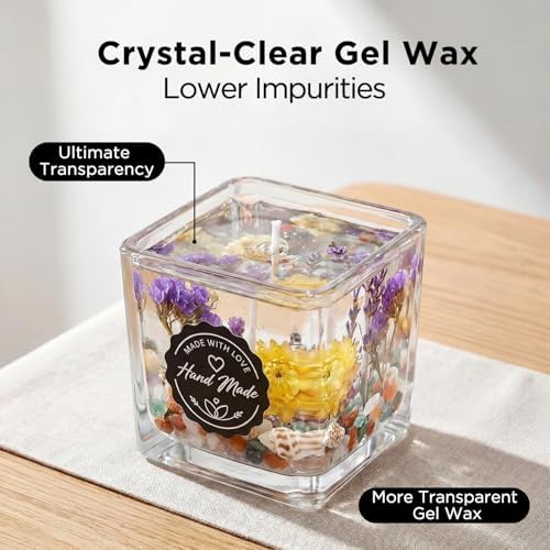 LumaCraft Clear Gel Wax for Candle Making - 2.2LB (1000g) Transparent Jelly Candle Wax with Wicks, Wick Stickers & Holders - Non-Toxic, Unscented DIY Gel Wax for Beginners & Crafters - Image 4