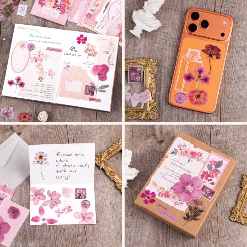 RISYPISY 100Pcs Floral Scrapbook Supplies Kit for Junk Journal - Image 7