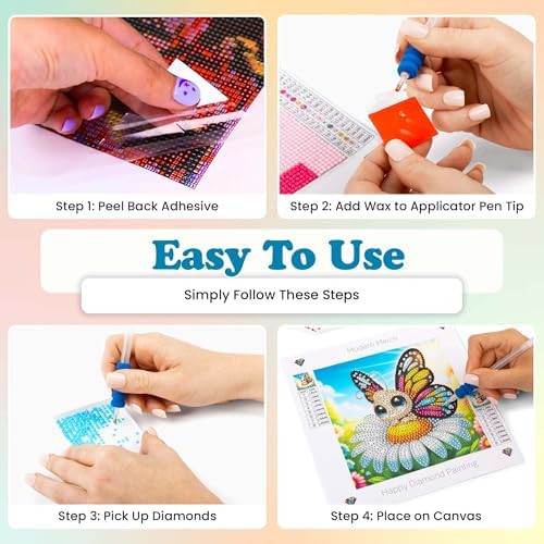 Small Diamond Art Painting Kits 3 Pack Butterfly Deer Penguin Round Drill - Image 4