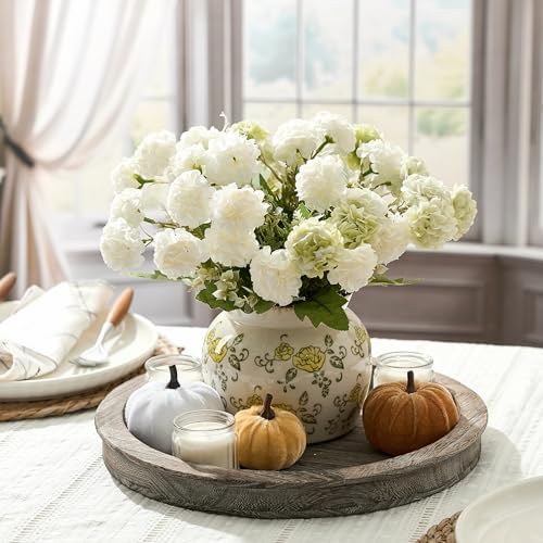 SIDUCAL Ceramic Yellow Rose Floral Vase with Wide Mouth Lace, 4.84 Inch Cracked Chinoiserie Rustic Farmhouse Vases, Pastoral Retro Vase for Home Decor, Table, Living Room, Bathroom, Shelf, Wedding - Image 3