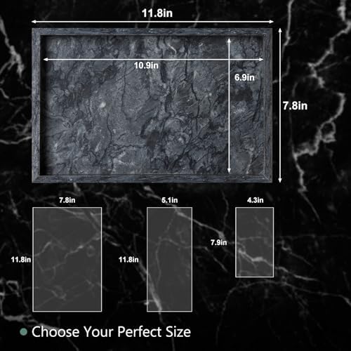 Natural Large Marble Vanity Tray, Stone Organizer for Bathroom & Kitchen - Image 2