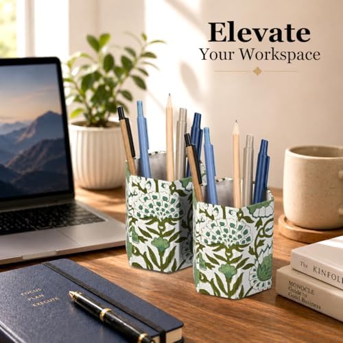 CPC Agate Green Block Print Cotton Pen Holder Set of 2 - Image 6